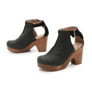 Free People Amber Orchard Clog Black Leather Made in Spain
